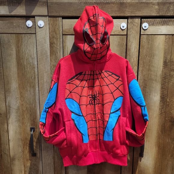 MARVEL Spider-Man Zip Up Hoodie Face Mask NWOT - Halloween, Cosplay - Picture 11 of 16
